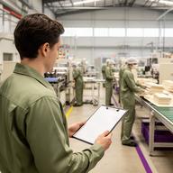 Operations specialist examining a production workflow in a Singapore facility
